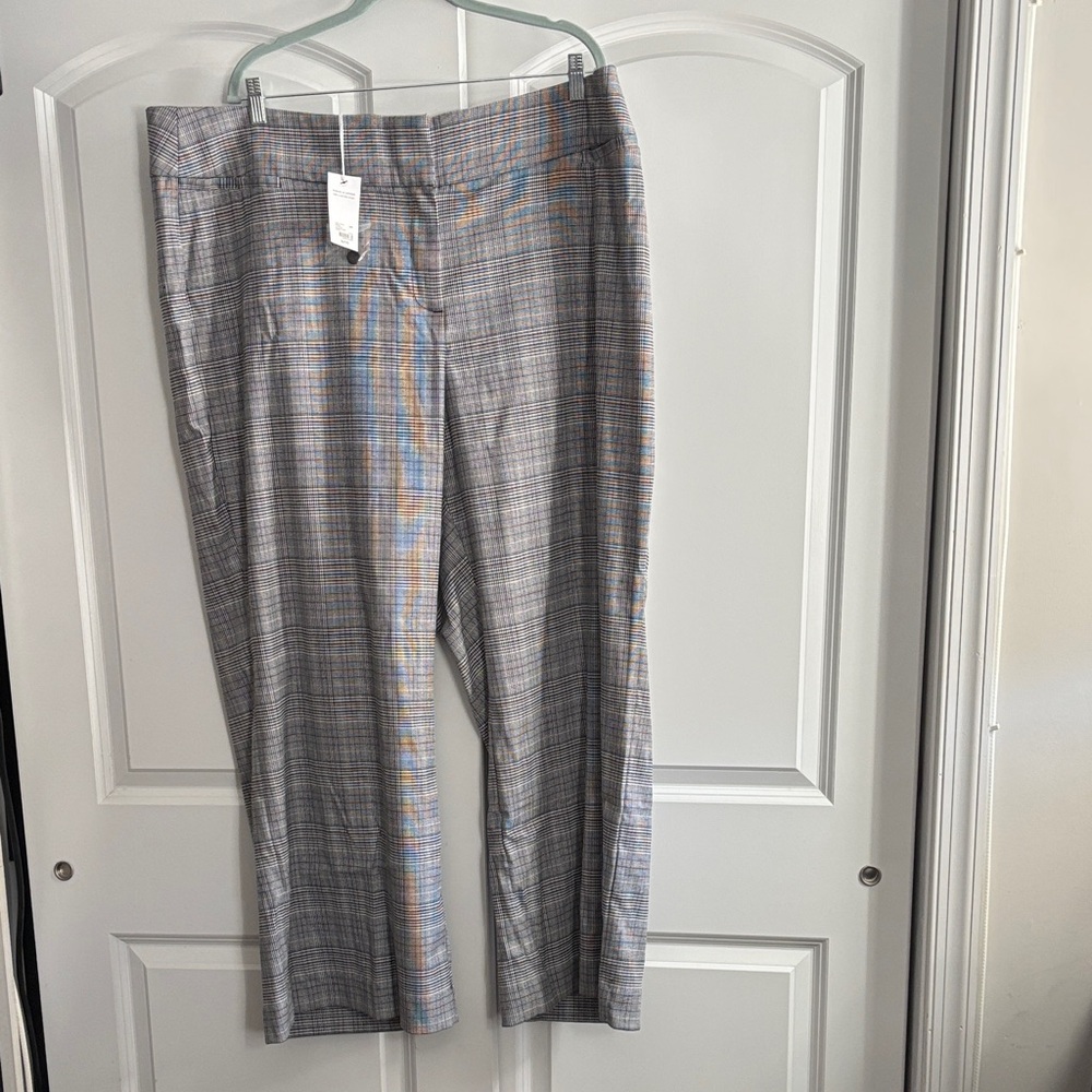 Lane Bryant Gray Plaid Dress Trousers